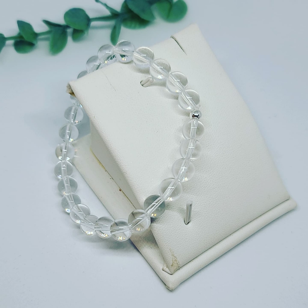 Clear Quartz beaded bracelet 8 mm